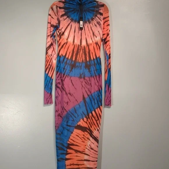 AFRM blue halo placement dress Shaliene. Separate full slip for lining - Picture 5 of 5